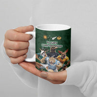 Custom Rugby Southern Hemisphere Ceramic Mug Argentina AUNZ South Africa Mascot Green LT9 - Polynesian Pride