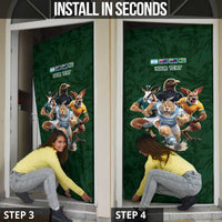 Custom Rugby Southern Hemisphere Door Cover Argentina AUNZ South Africa Mascot Green - Polynesian Pride