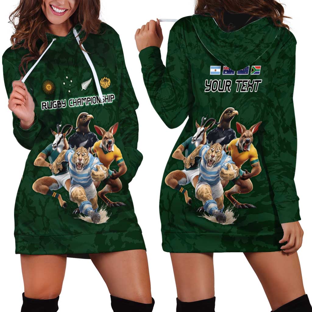 Custom Rugby Southern Hemisphere Hoodie Dress Argentina AUNZ South Africa Mascot Green - Polynesian Pride