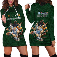 Custom Rugby Southern Hemisphere Hoodie Dress Argentina AUNZ South Africa Mascot Green - Polynesian Pride