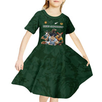 Custom Rugby Southern Hemisphere Kid Short Sleeve Dress Argentina AUNZ South Africa Mascot Green - Polynesian Pride