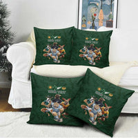 Custom Rugby Southern Hemisphere Pillow Cover Argentina AUNZ South Africa Mascot Green - Polynesian Pride