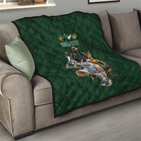 Custom Rugby Southern Hemisphere Quilt Argentina AUNZ South Africa Mascot Green - Polynesian Pride