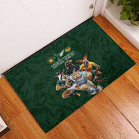 Custom Rugby Southern Hemisphere Rubber Doormat Argentina AUNZ South Africa Mascot Green LT9 - Polynesian Pride