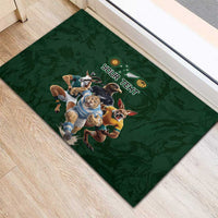 Custom Rugby Southern Hemisphere Rubber Doormat Argentina AUNZ South Africa Mascot Green LT9 - Polynesian Pride