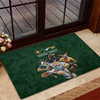 Custom Rugby Southern Hemisphere Rubber Doormat Argentina AUNZ South Africa Mascot Green LT9 - Polynesian Pride