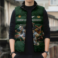 Custom Rugby Southern Hemisphere Sleeveless Puffer Jacket Argentina AUNZ South Africa Mascot Green LT9 - Polynesian Pride