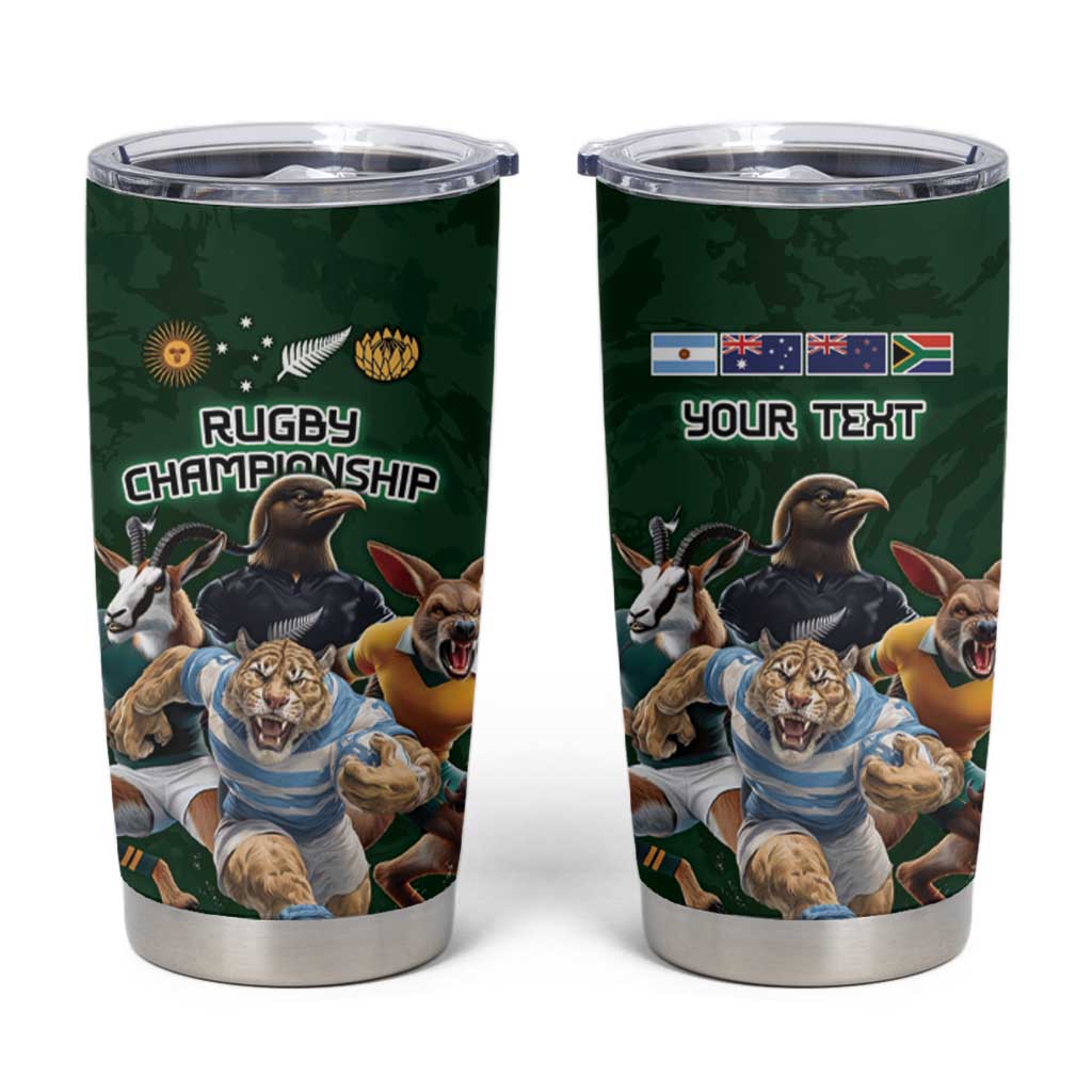 Custom Rugby Southern Hemisphere Tumbler Cup Argentina AUNZ South Africa Mascot Green - Polynesian Pride