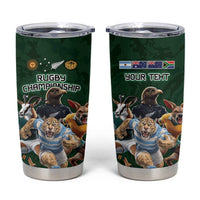 Custom Rugby Southern Hemisphere Tumbler Cup Argentina AUNZ South Africa Mascot Green - Polynesian Pride