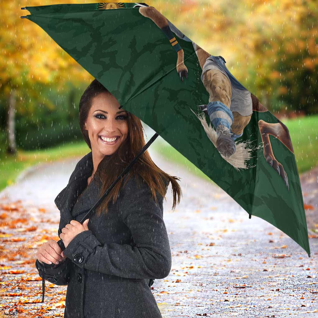Custom Rugby Southern Hemisphere Umbrella Argentina AUNZ South Africa Mascot Green LT9 - Polynesian Pride