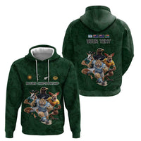 Custom Rugby Southern Hemisphere Zip Hoodie Argentina AUNZ South Africa Mascot Green - Polynesian Pride