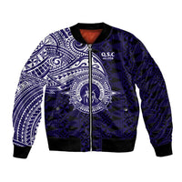 Tonga Queen Salote College 100th Years Bomber Jacket Est 1926 Tongan Ngatu Tapa - Polynesian Pride