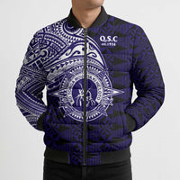 Tonga Queen Salote College 100th Years Bomber Puffer Jacket Est 1926 Tongan Ngatu Tapa - Polynesian Pride