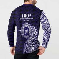Tonga Queen Salote College 100th Years Button Sweatshirt Est 1926 Tongan Ngatu Tapa - Polynesian Pride