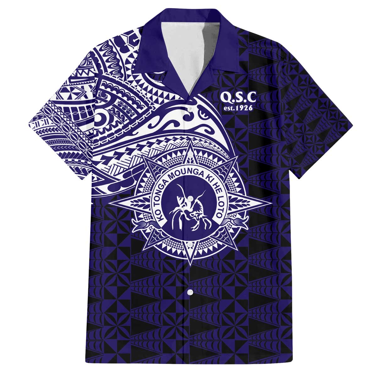 Tonga Queen Salote College 100th Years Family Matching Off The Shoulder Long Sleeve Dress and Hawaiian Shirt Est 1926 Tongan Ngatu Tapa - Polynesian Pride