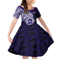 Tonga Queen Salote College 100th Years Family Matching Off Shoulder Short Dress and Hawaiian Shirt Est 1926 Tongan Ngatu Tapa - Polynesian Pride