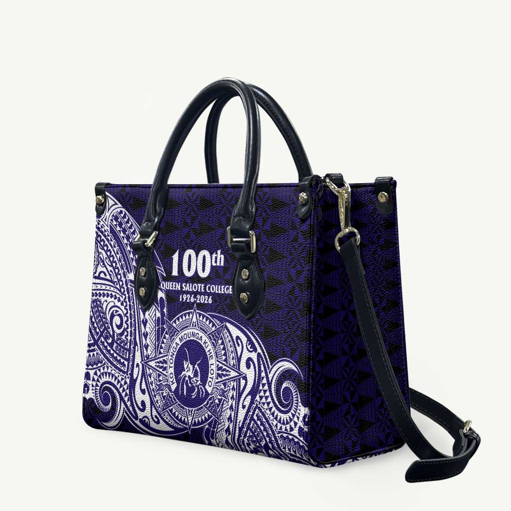Tonga Queen Salote College 100th Years Leather Bag Est 1926 Tongan Ngatu Tapa - Polynesian Pride
