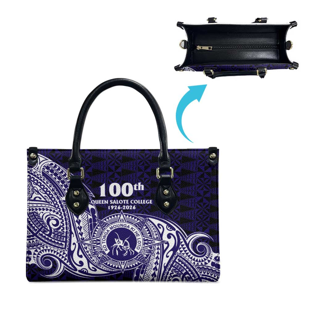 Tonga Queen Salote College 100th Years Leather Bag Est 1926 Tongan Ngatu Tapa - Polynesian Pride