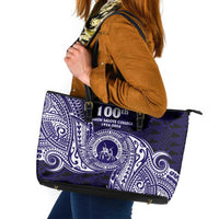 Tonga Queen Salote College 100th Years Leather Tote Bag Est 1926 Tongan Ngatu Tapa - Polynesian Pride