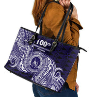Tonga Queen Salote College 100th Years Leather Tote Bag Est 1926 Tongan Ngatu Tapa - Polynesian Pride