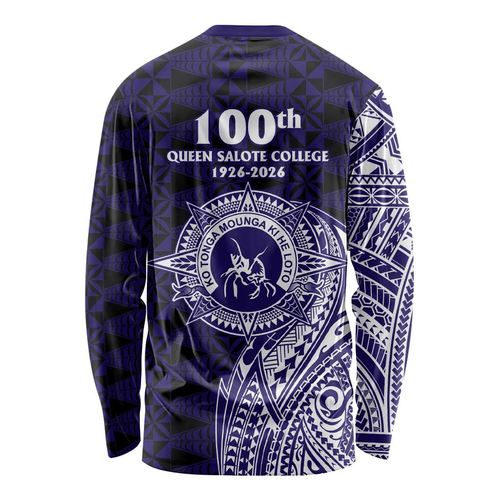 Tonga Queen Salote College 100th Years Long Sleeve Shirt Est 1926 Tongan Ngatu Tapa - Polynesian Pride