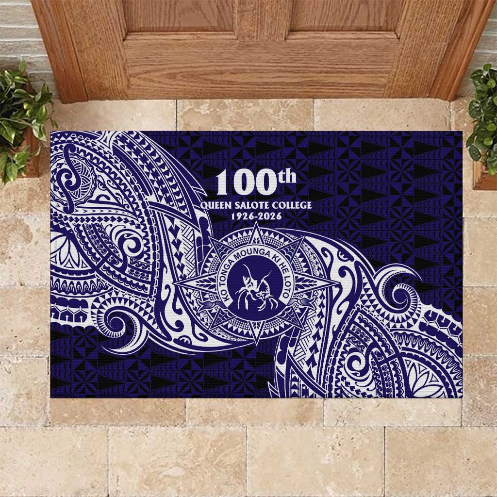 Tonga Queen Salote College 100th Years Rubber Doormat Est 1926 Tongan Ngatu Tapa - Polynesian Pride