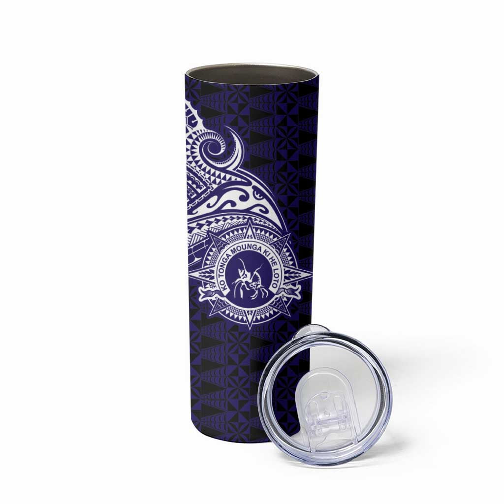 Tonga Queen Salote College 100th Years Skinny Tumbler Est 1926 Tongan Ngatu Tapa - Polynesian Pride
