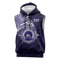 Tonga Queen Salote College 100th Years Sleeveless Hoodie Est 1926 Tongan Ngatu Tapa - Polynesian Pride
