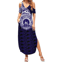 Tonga Queen Salote College 100th Years Summer Maxi Dress Est 1926 Tongan Ngatu Tapa - Polynesian Pride