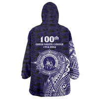 Tonga Queen Salote College 100th Years Wearable Blanket Hoodie Est 1926 Tongan Ngatu Tapa - Polynesian Pride