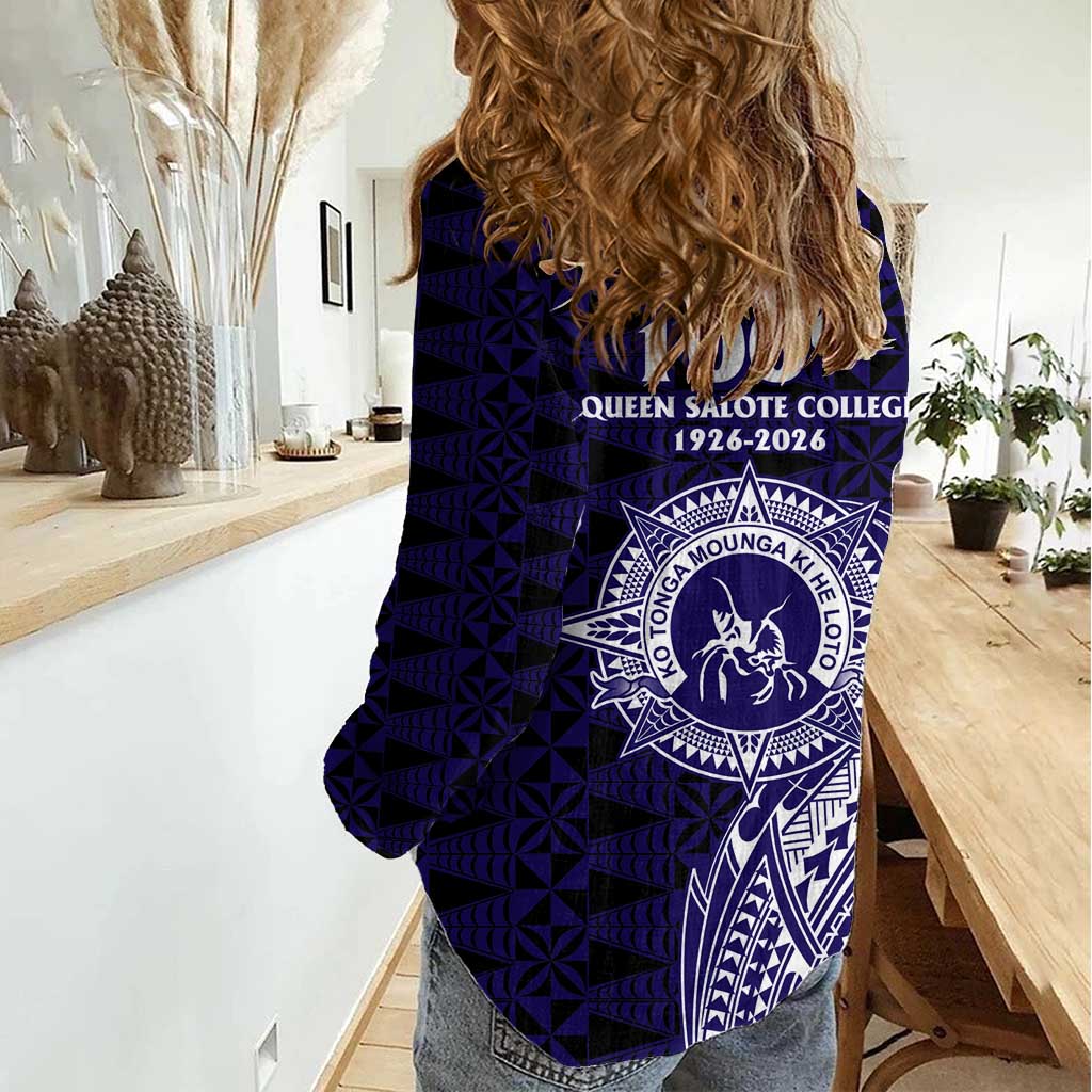 Tonga Queen Salote College 100th Years Women Casual Shirt Est 1926 Tongan Ngatu Tapa - Polynesian Pride