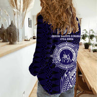 Tonga Queen Salote College 100th Years Women Casual Shirt Est 1926 Tongan Ngatu Tapa - Polynesian Pride