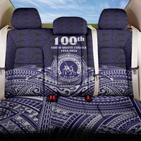 Tonga Queen Salote College 100th Years Back Car Seat Cover Blue Tonga Kupesi Uniquely Pacific Art - Polynesian Pride