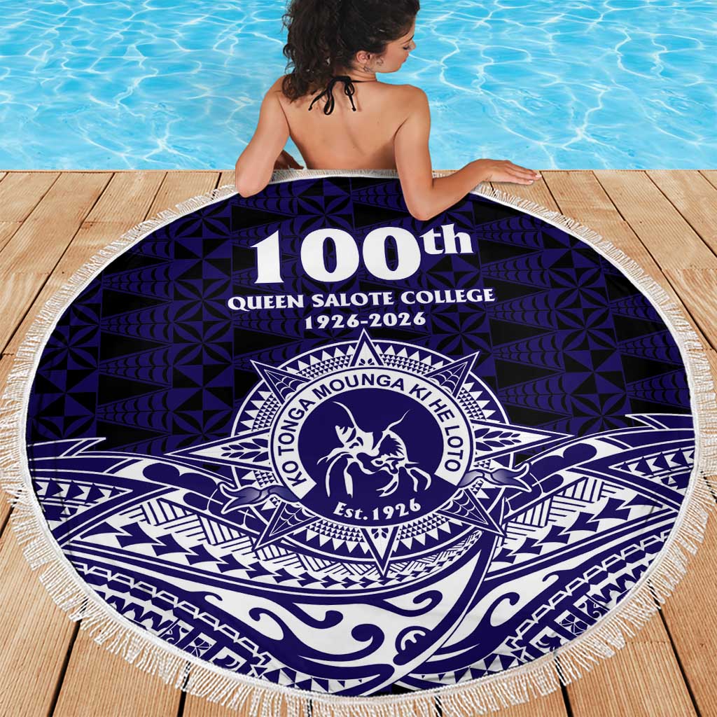 Tonga Queen Salote College 100th Years Beach Blanket Blue Tonga Kupesi Uniquely Pacific Art - Polynesian Pride