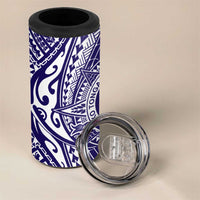 Tonga Queen Salote College 100th Years 4 in 1 Can Cooler Tumbler Blue Tonga Kupesi Uniquely Pacific Art - Polynesian Pride
