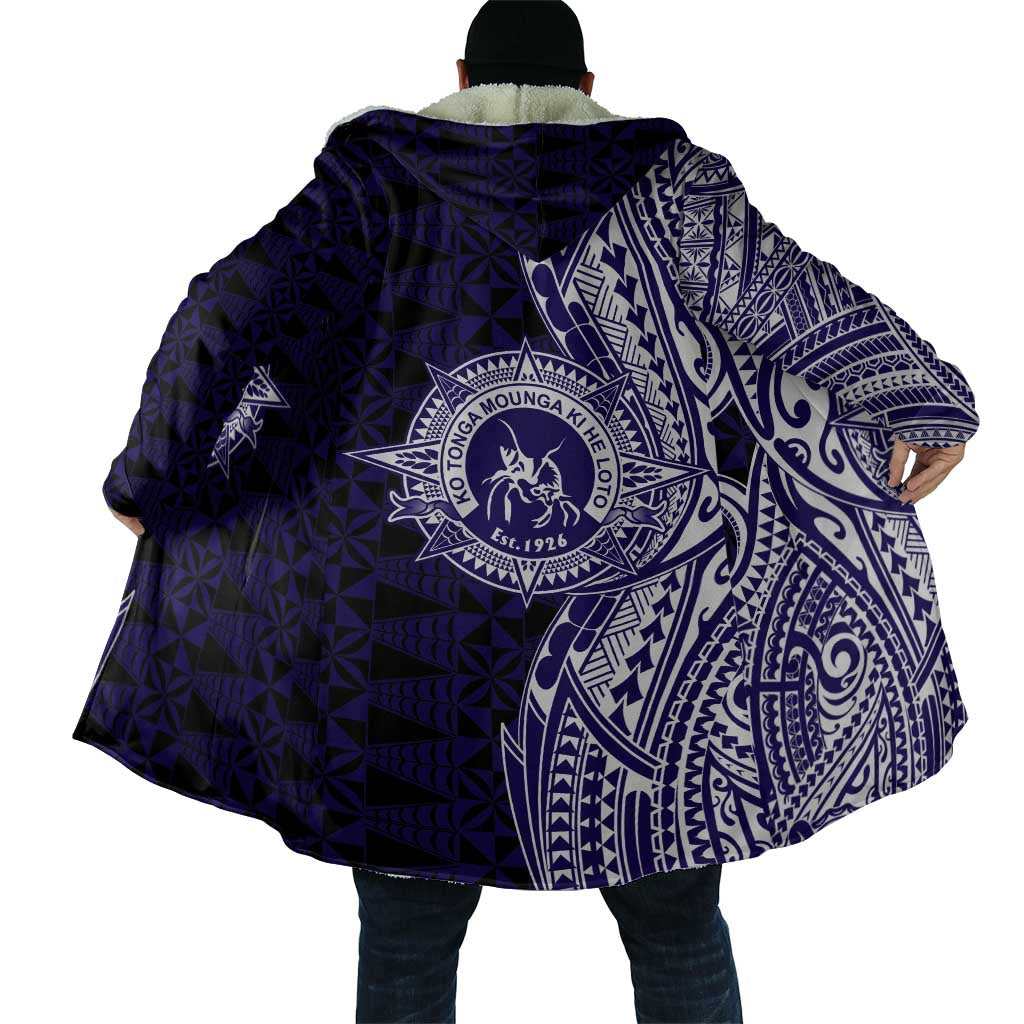 Tonga Queen Salote College 100th Years Cloak Blue Tonga Kupesi Uniquely Pacific Art - Polynesian Pride