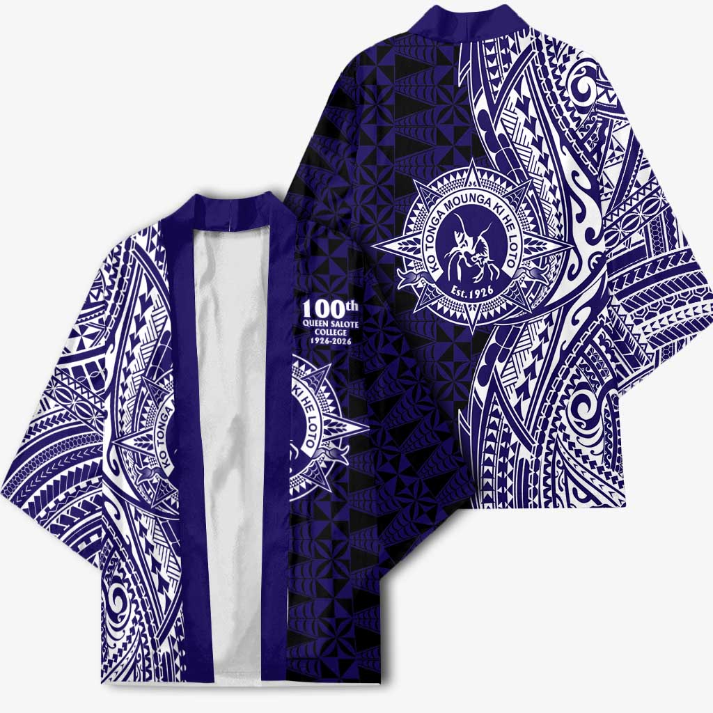 Tonga Queen Salote College 100th Years Kimono Blue Tonga Kupesi Uniquely Pacific Art - Polynesian Pride