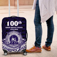 Tonga Queen Salote College 100th Years Luggage Cover Blue Tonga Kupesi Uniquely Pacific Art - Polynesian Pride