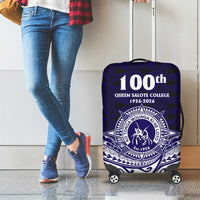 Tonga Queen Salote College 100th Years Luggage Cover Blue Tonga Kupesi Uniquely Pacific Art - Polynesian Pride