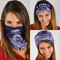 Tonga Queen Salote College 100th Years Neck Gaiter Blue Tonga Kupesi Uniquely Pacific Art - Polynesian Pride