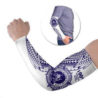 Tonga Queen Salote College 100th Years Arm Sleeves White Tonga Kupesi Uniquely Pacific Art - Polynesian Pride