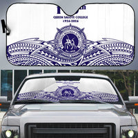 Tonga Queen Salote College 100th Years Auto Sun Shade White Tonga Kupesi Uniquely Pacific Art - Polynesian Pride