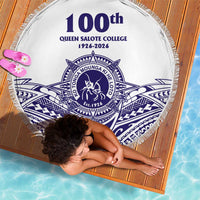 Tonga Queen Salote College 100th Years Beach Blanket White Tonga Kupesi Uniquely Pacific Art - Polynesian Pride