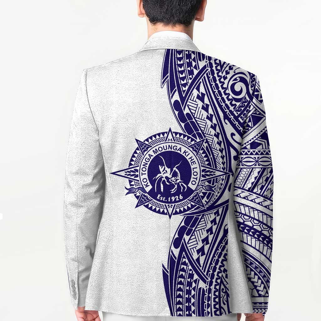 Tonga Queen Salote College 100th Years Blazer White Tonga Kupesi Uniquely Pacific Art - Polynesian Pride