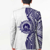 Tonga Queen Salote College 100th Years Blazer White Tonga Kupesi Uniquely Pacific Art - Polynesian Pride