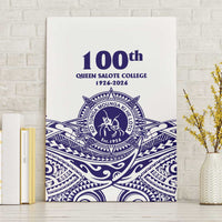 Tonga Queen Salote College 100th Years Canvas Wall Art White Tonga Kupesi Uniquely Pacific Art - Polynesian Pride