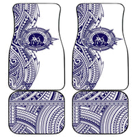 Tonga Queen Salote College 100th Years Car Mats White Tonga Kupesi Uniquely Pacific Art - Polynesian Pride