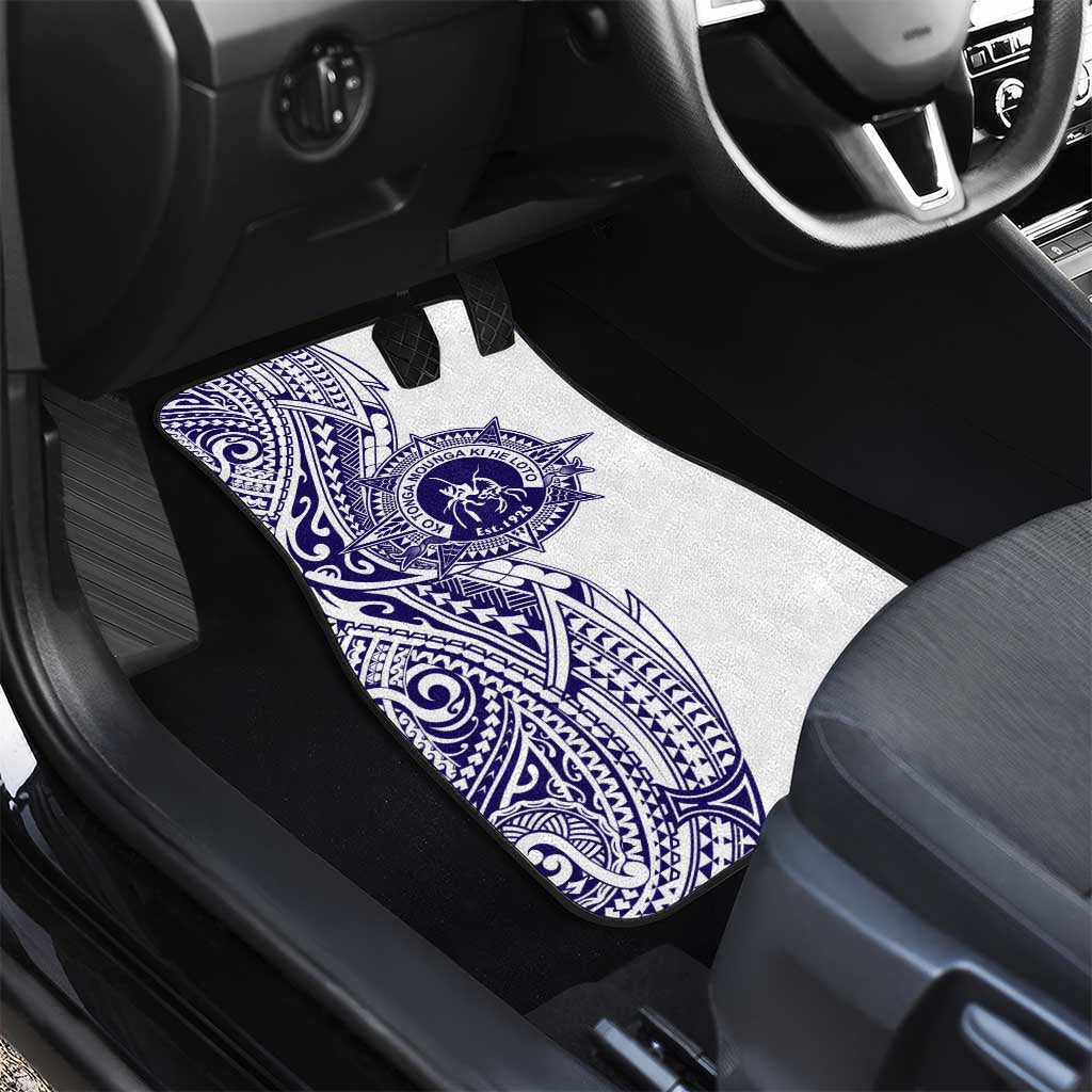 Tonga Queen Salote College 100th Years Car Mats White Tonga Kupesi Uniquely Pacific Art - Polynesian Pride