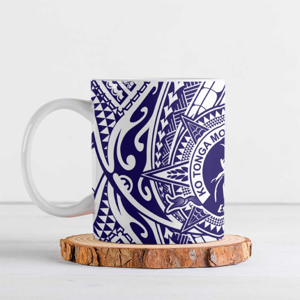 Tonga Queen Salote College 100th Years Ceramic Mug White Tonga Kupesi Uniquely Pacific Art - Polynesian Pride