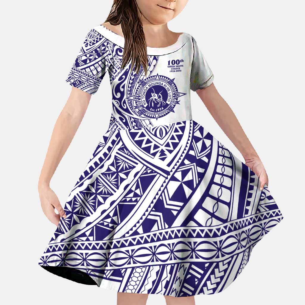 Tonga Queen Salote College 100th Years Family Matching Summer Maxi Dress and Hawaiian Shirt White Tonga Kupesi Uniquely Pacific Art - Polynesian Pride